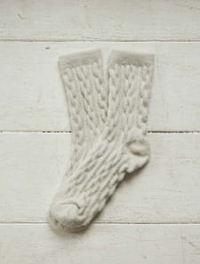 ケーブルニットソックス