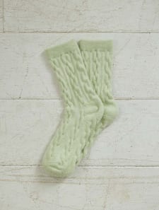 ケーブルニットソックス