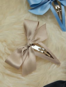 サテンビッグリボンヘアピン