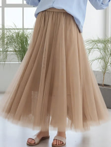 チュールロングスカート