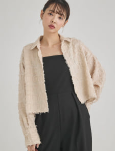 【SET UP対応】フリンジチェックジャケット