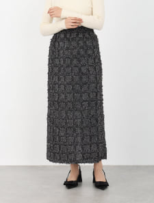 【SET UP対応】フリンジチェックスカート