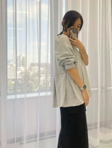 ペプラムスウェットトップス