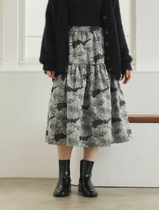 ジャガードフラワースカート