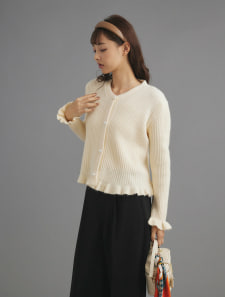 ニットタンクセットパールボタンカーディガン