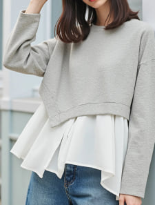 レイヤード風スウェットトップス