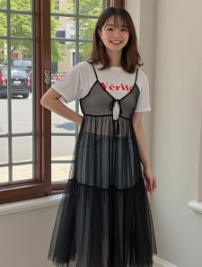 チュールキャミソールワンピース