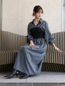 【cestmignon_mauセレクト】ビスチェドッキングワンピース