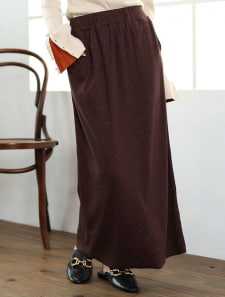 【U150サイズあり】ポケット付きラメリブタイトスカート