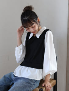 袖2wayドッキングシャツ