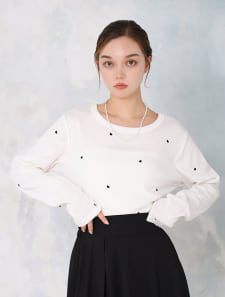 ハート刺繍カットソー