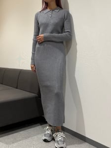 ポロニットロングワンピース