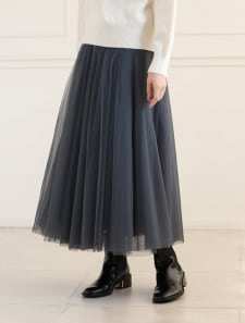 チュールロングスカート
