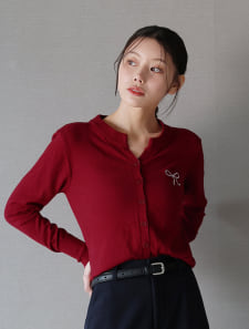 リボン刺繍カーディガン