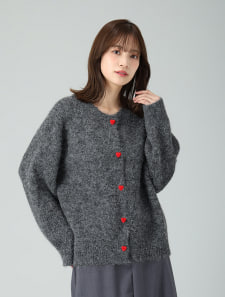 ハートボタンカーディガン