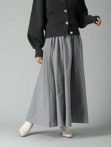 チェックギャザーマキシスカート