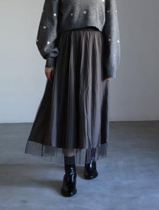 チュールプリーツスカート