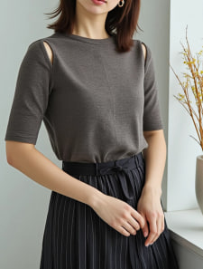 カットリブカットアウトプルオーバー