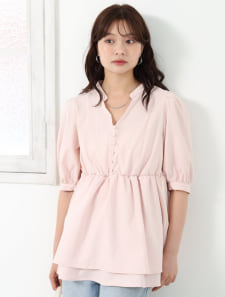 ウエスト切替5分袖チュニック