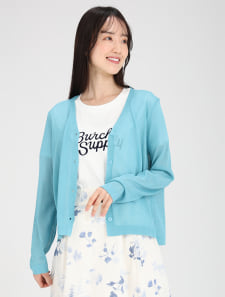 シアーサマー長袖カーディガン