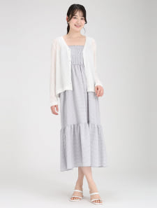 ギンガムチェックシャーリングワンピース