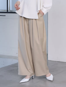 【cestmignon_mauセレクト】 【SETUP対応】【U150サイズあり】ツータックワイドパンツ