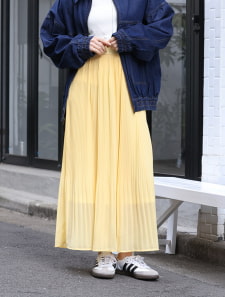 消しプリーツロングスカート