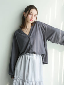 【接触冷感】Vネックカーディガン