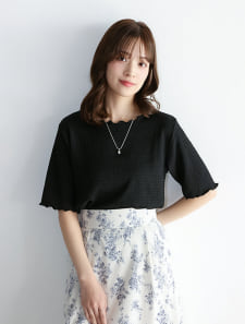 カットシャーリングクルーネックTEE