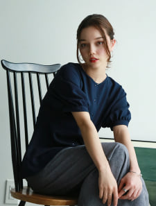 【接触冷感】前開きペプラムブラウス