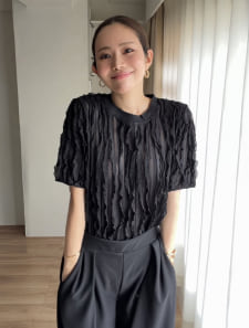 【manaodaysセレクト】 タックフリルTシャツ