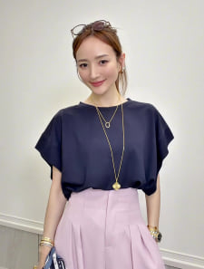 【星玲奈セレクト】【接触冷感】脇見え防止二の腕カバーカットソー