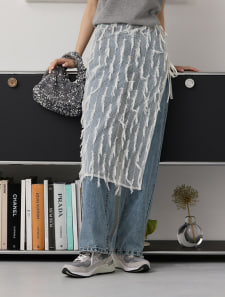 フリンジチュールラップスカート