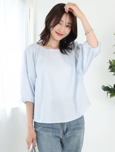 ランタンスリーブシャーリングブラウス