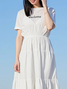 ギャザーフリルキャミソールワンピース