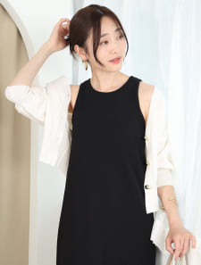 カップ付きワッフルマキシワンピース