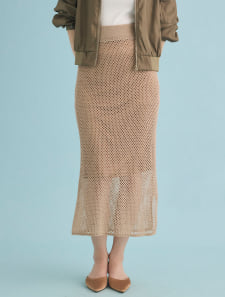 【SET UP対応】メッシュスパンコールニットスカート