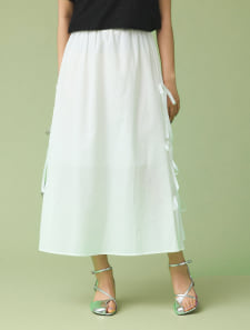 サイドリボンロングスカート