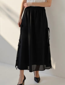 サイドリボンロングスカート
