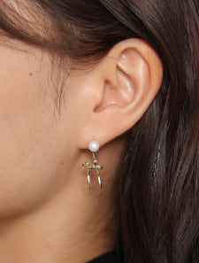 プチリボン パールピアス