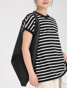 コンビ素材トライアングルトート