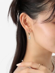 パヴェドロップミニフープピアス