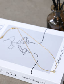 1粒ストーンヴィンテージゴールドネックレス