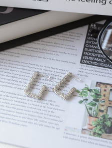 バブルスクエアフープピアス