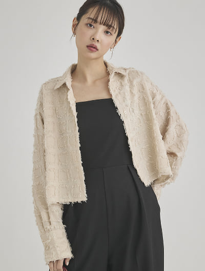 【SET UP対応】フリンジチェックジャケット