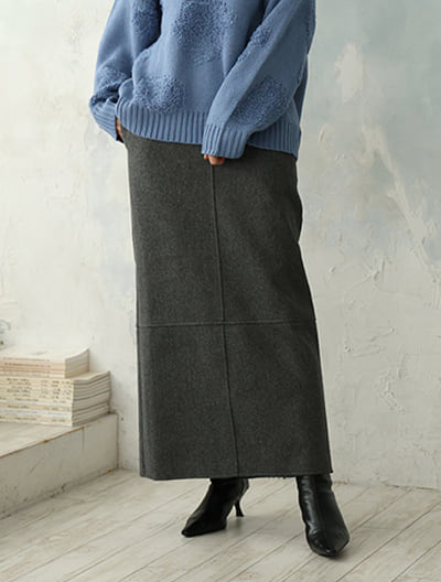 フェイクウールタイトスカート