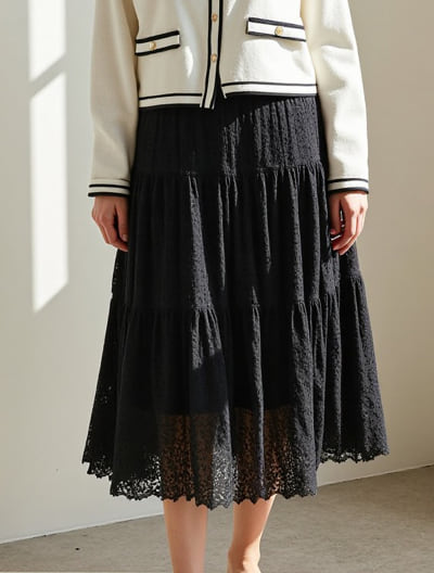 レースティアードスカート