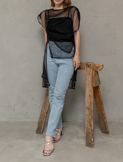 スタッズ付デニム