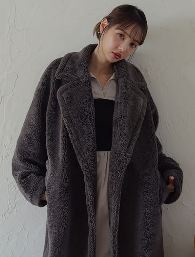 【U150サイズあり】ボアロングコート