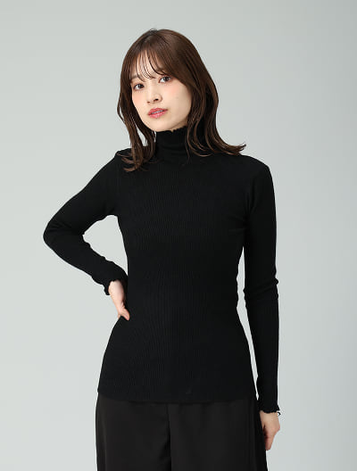 リブメローハイネックニット